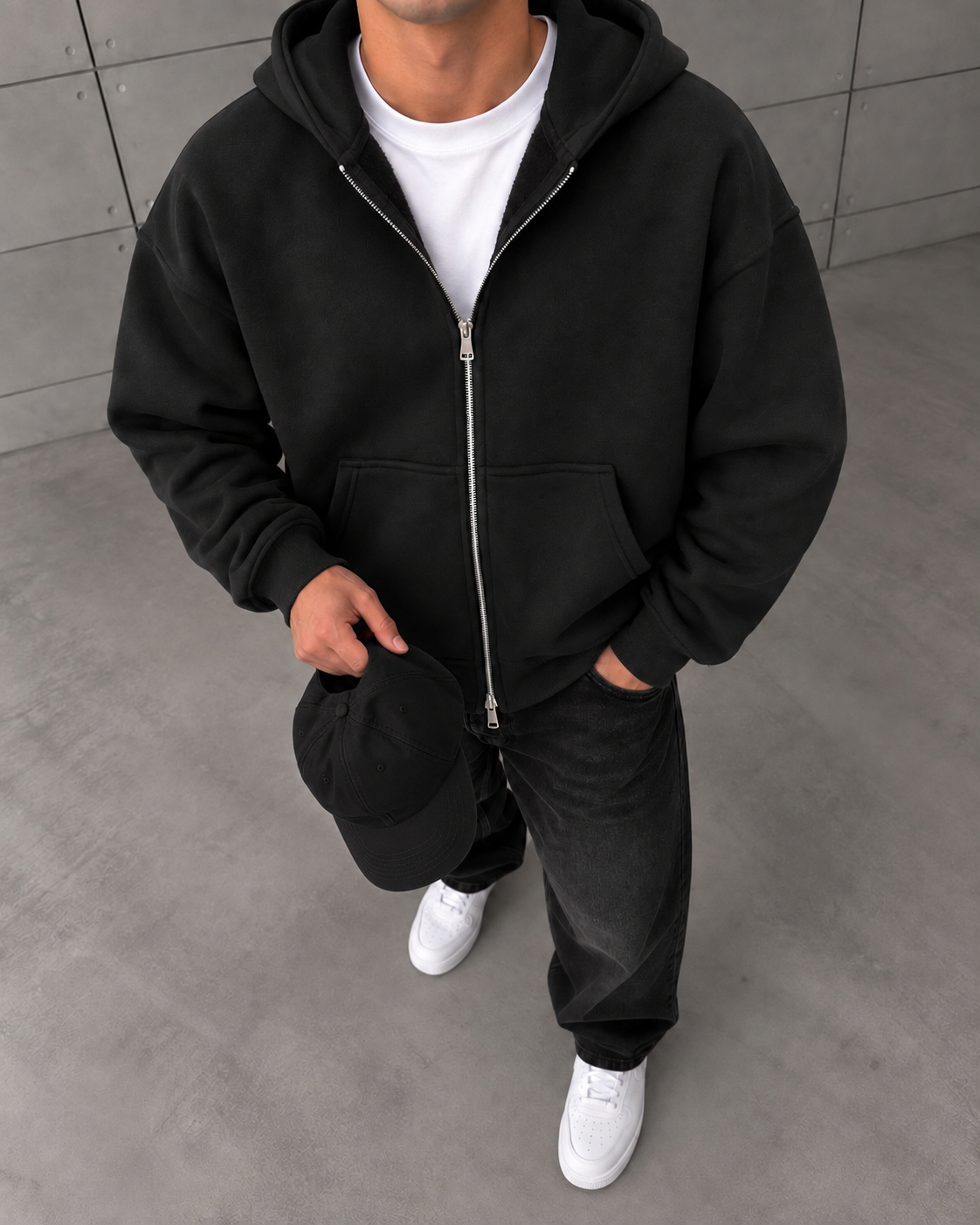 Zipper Hoodie Siyah